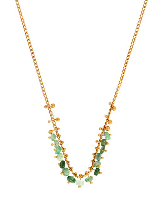 Pinned row necklace in emerald photo