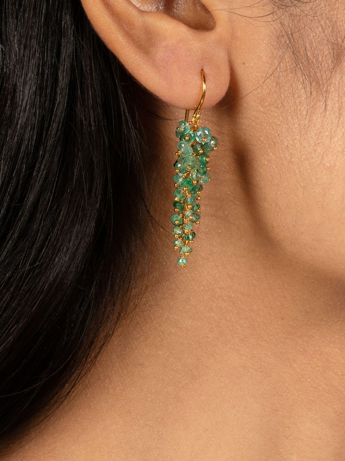 Wisteria emerald drop earrings