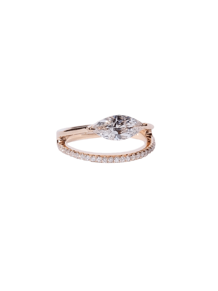 Marquise diamond sunset pavé ring