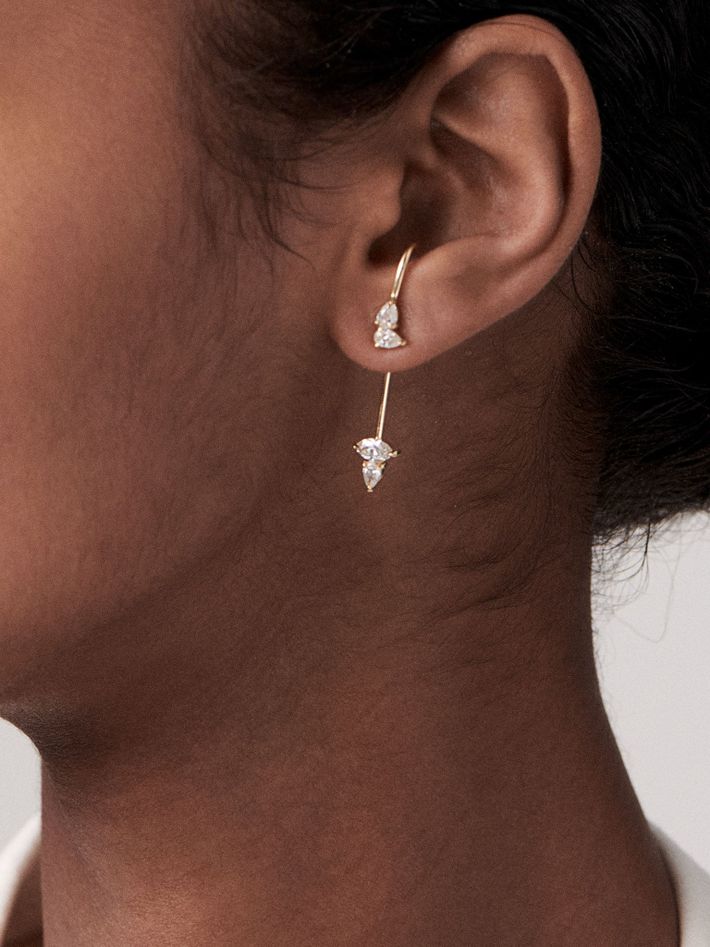 Allora petite diamond ear pin