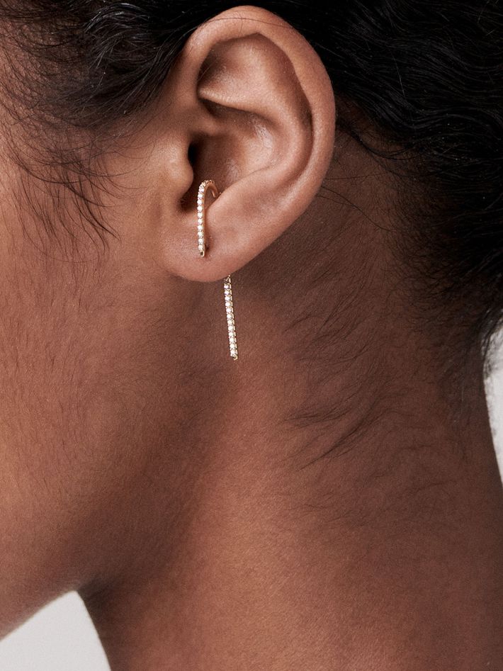 Petite pavé ear pin