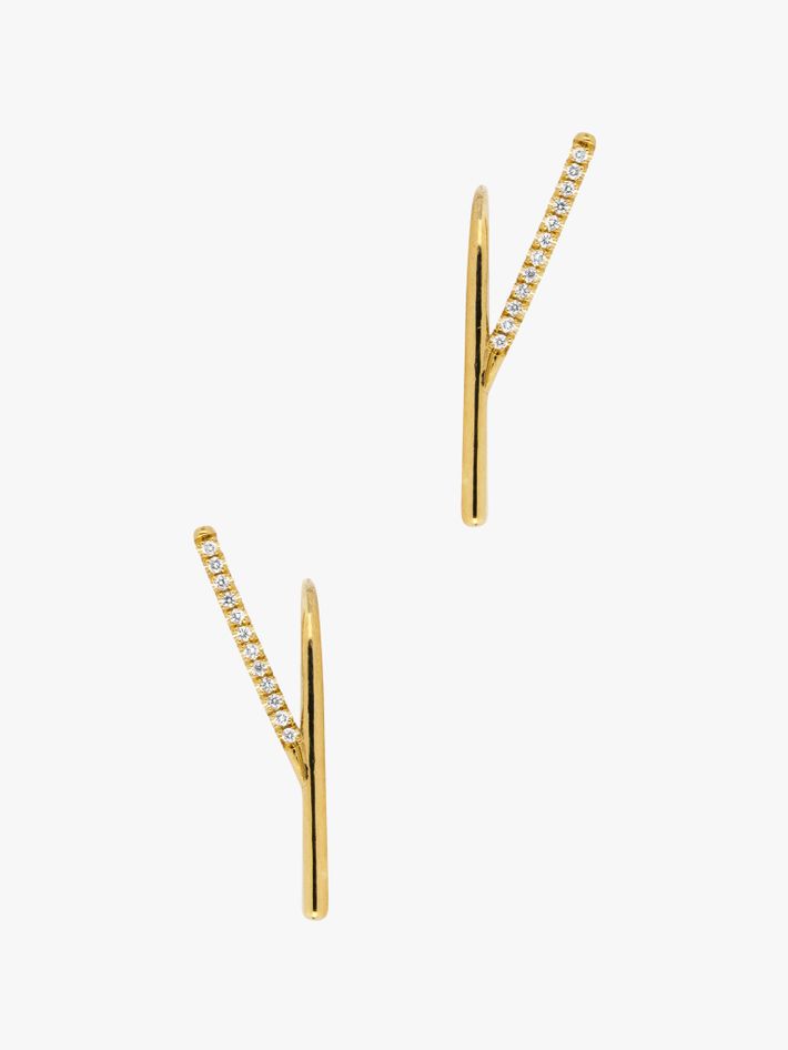 Wishbone pavé earrings