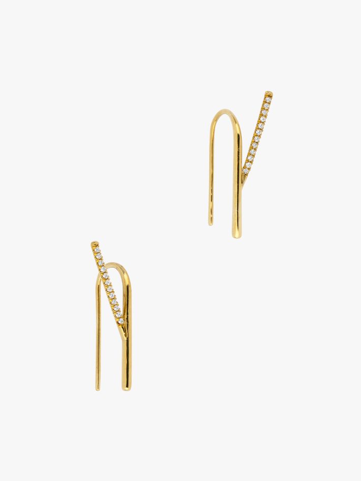 Wishbone pavé earrings