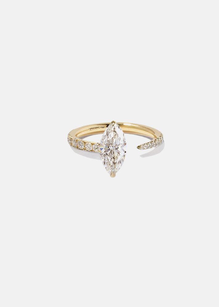 Marquise Crescendo Pave Ring