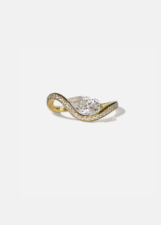 Mini Pear Diamond Trace Pave Ring photo