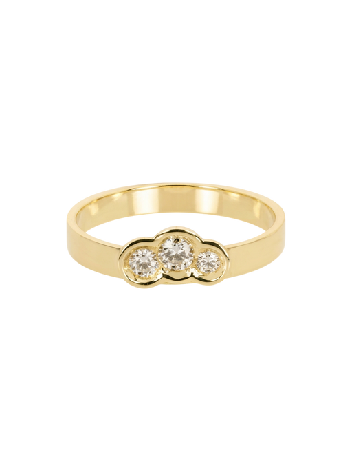 White Diamond Round Obi Skai no.3 Wide Ring photo