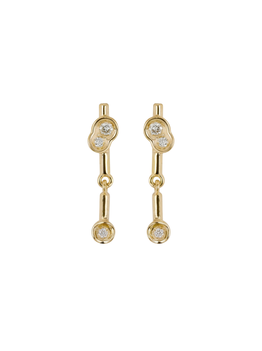 White diamond Obi Flow #21 drop earrings photo