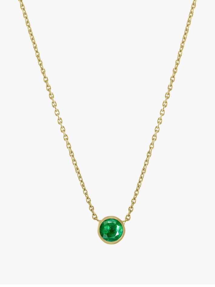 Floating emerald necklace