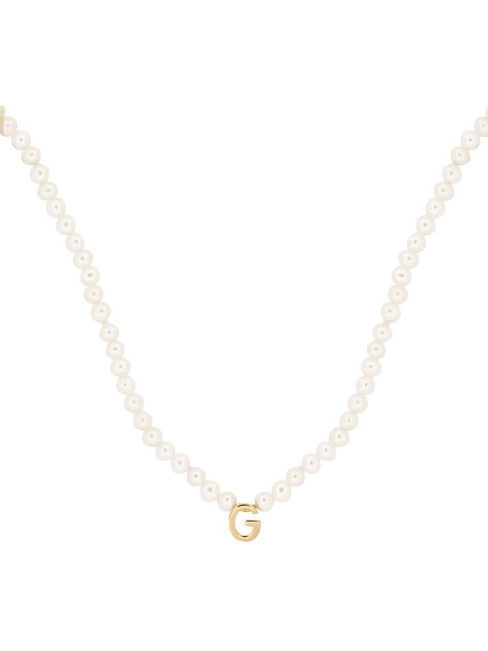 Pearl and letter necklace