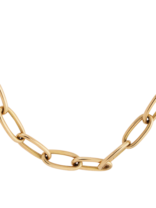 Oversized large oval link 14k necklace photo