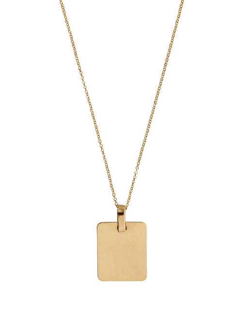 14k yellow gold charm for personalizing with initials on 16-18" 14k gold chain photo