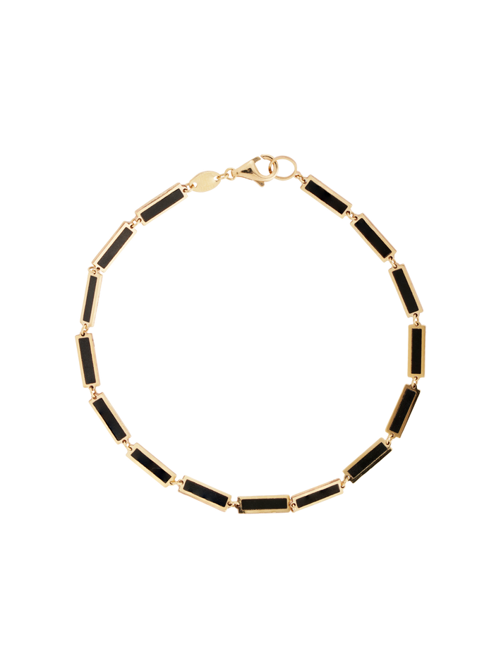 14k gold and onyx 7" bracelet