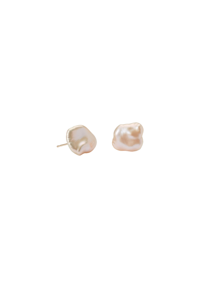 Rose petal keshi studs