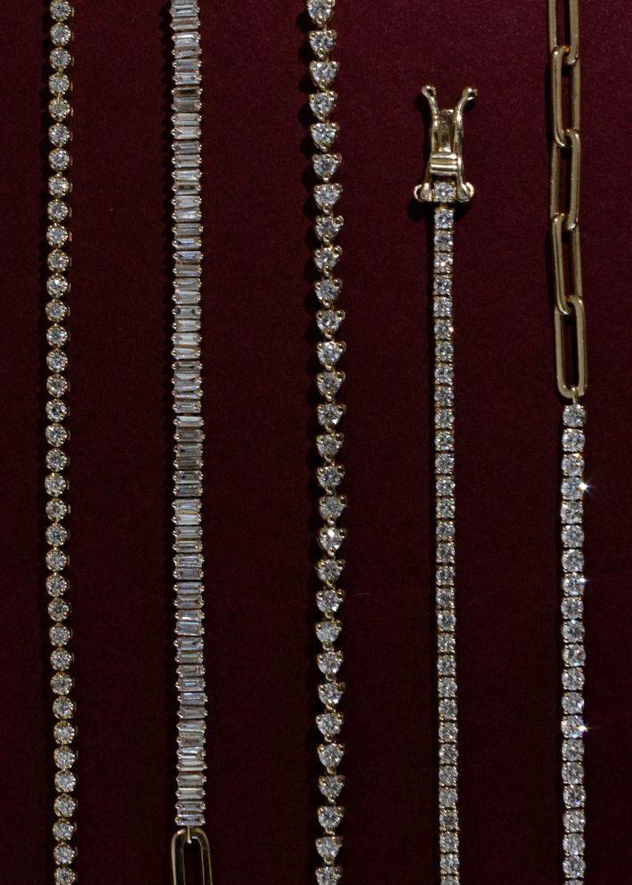 Serena baguette tennis link bracelet diamond