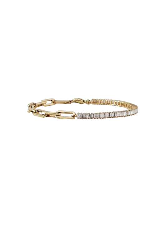 Serena baguette tennis link bracelet diamond photo