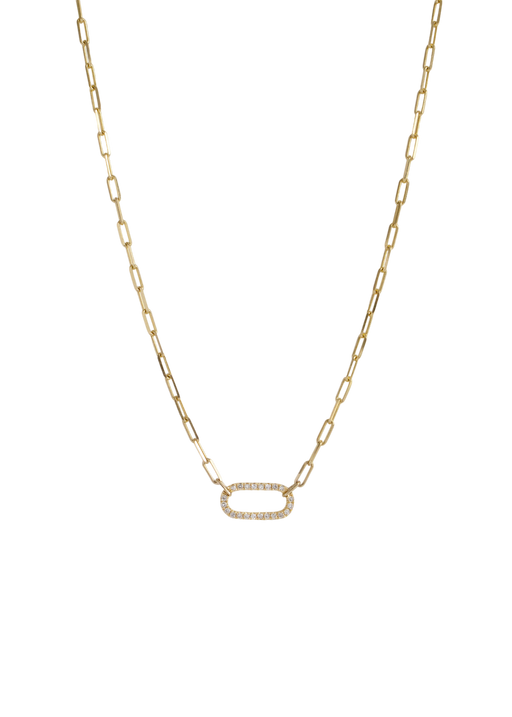 Pavé diamond link chain necklace photo