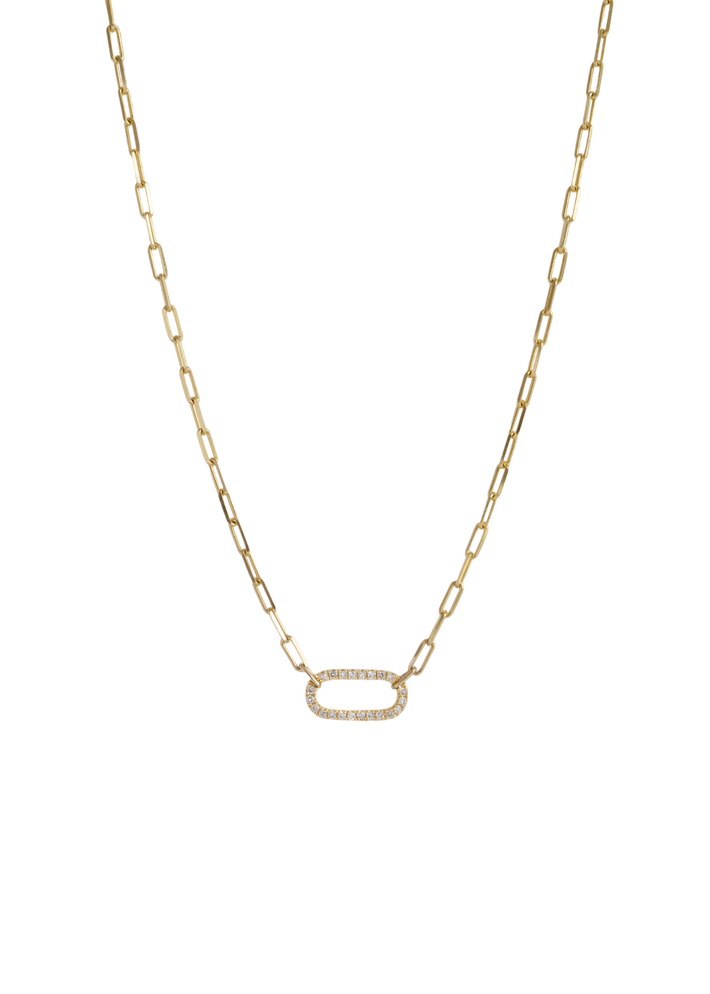 Pavé diamond link chain necklace