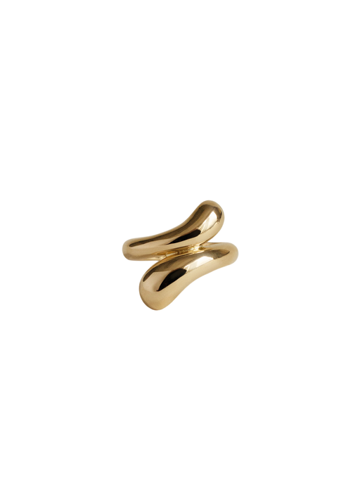 Bold willow wrap around ring gold photo