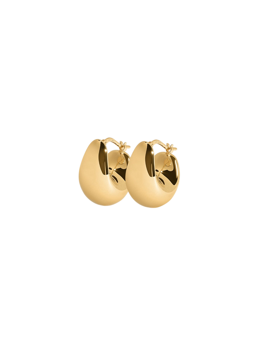 Petite Bold Teardrop Hoop Earrings photo