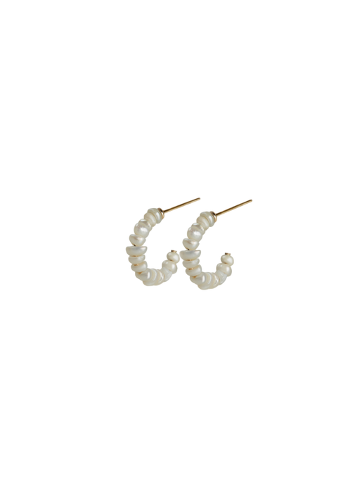 Biwa pearl hoop earrings photo