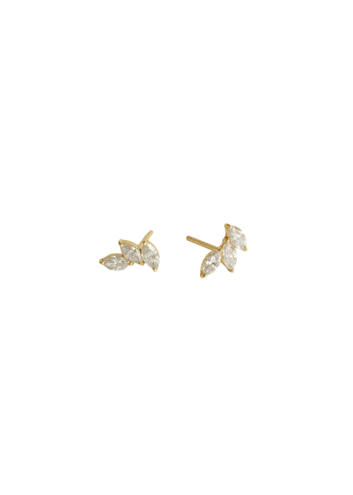 Triple marquise stud earrings diamond photo