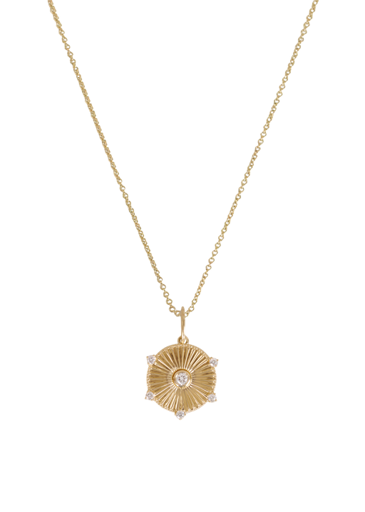 Jordyn ribbed coin necklace diamond photo