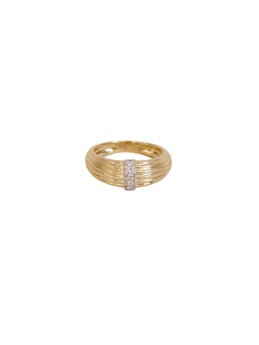 Pavé Ribbed Dome Ring Diamond photo