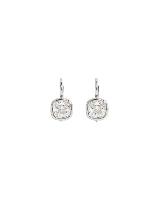 Harper 2ctw Cushion Cut Drop Earrings White Gold photo
