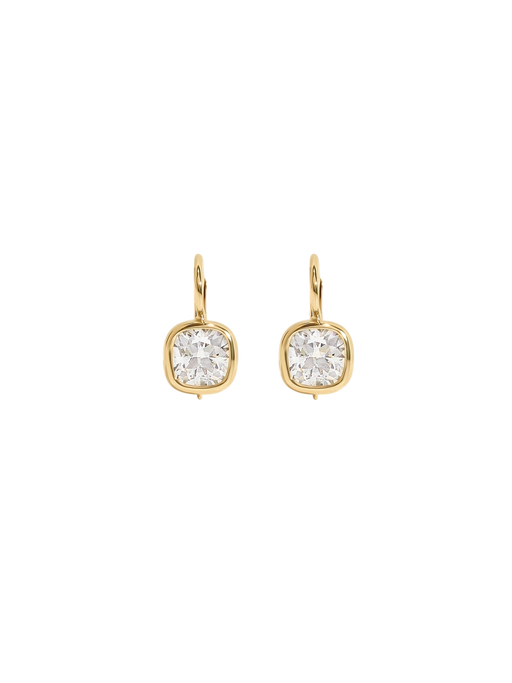 Harper 2ctw Cushion Cut Drop Earrings Yellow Gold photo