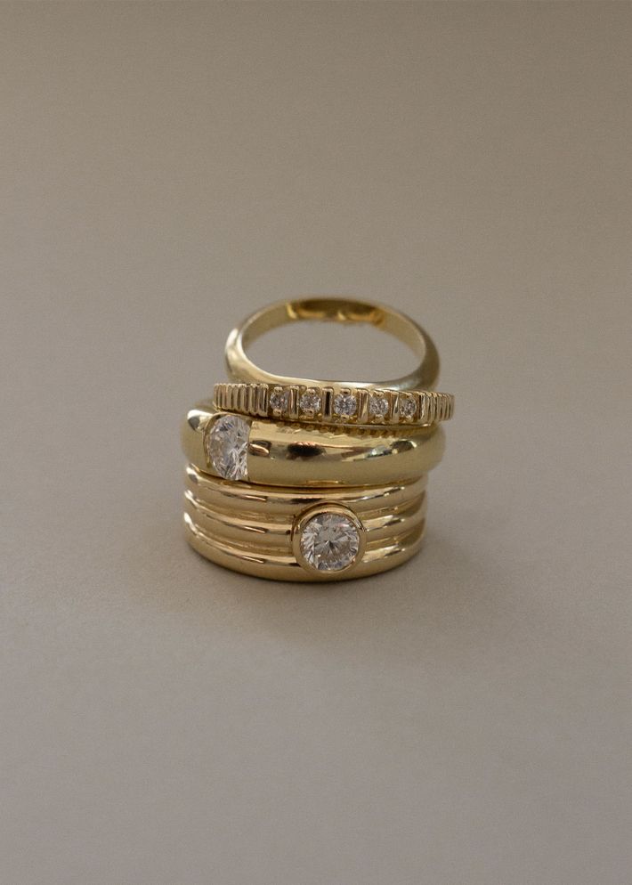 Françoise layered ellipse ring diamond