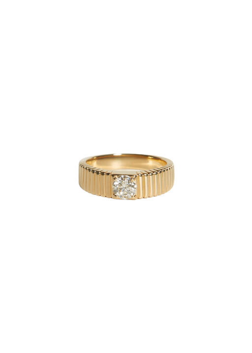 Solis ribbed ring round diamond 0.5 carat photo