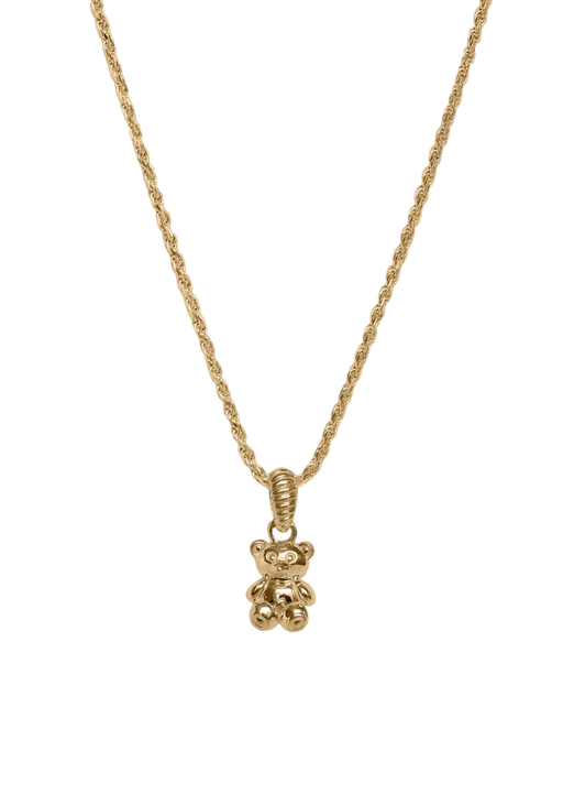 Oliver teddy bear necklace gold photo