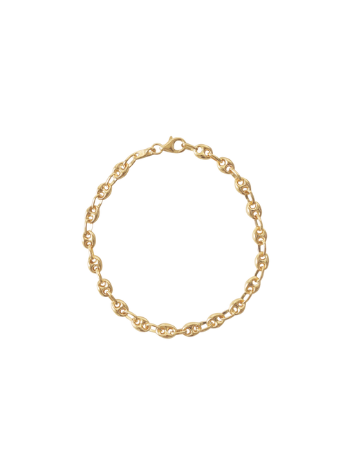 Petite Puffed Mariner Chain Bracelet Gold photo
