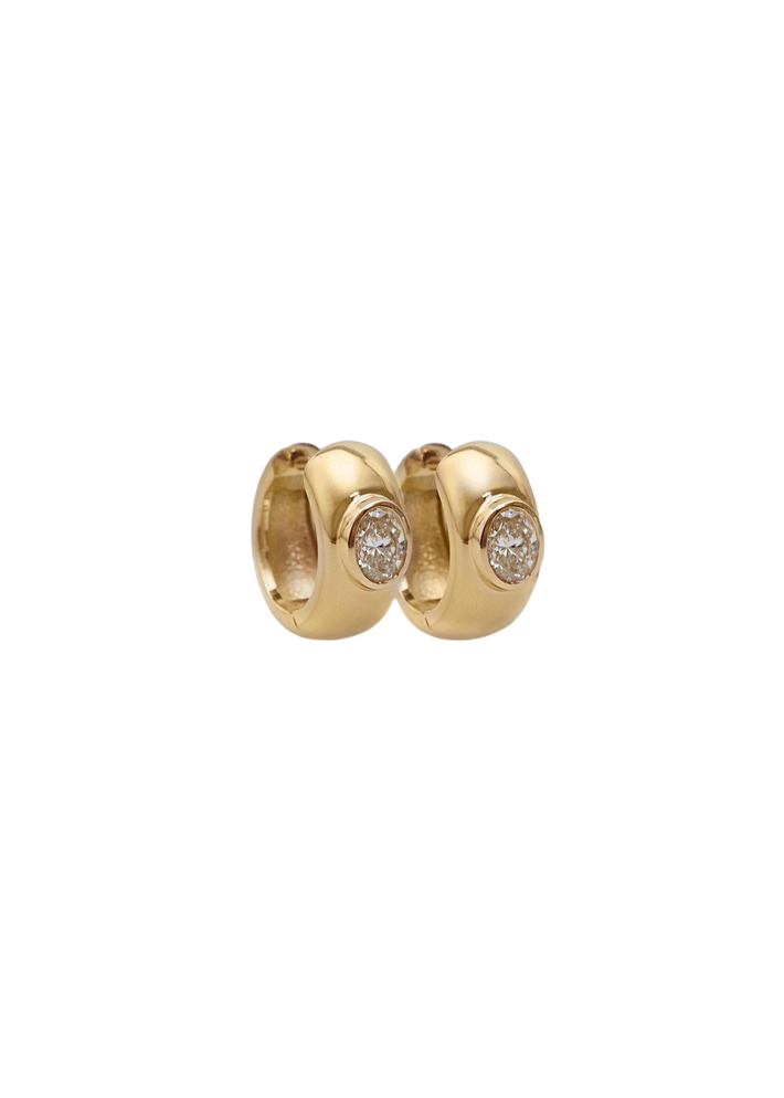 Ynez dome huggie earrings diamond