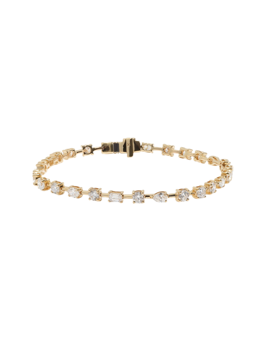 Amara Fancy Shape Tennis Bracelet Yellow Gold photo