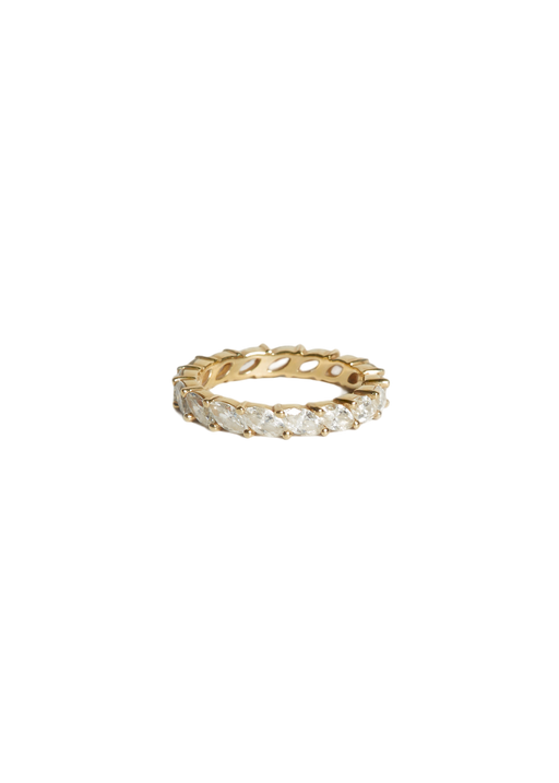 Marquise eternity ring diamond yellow gold photo