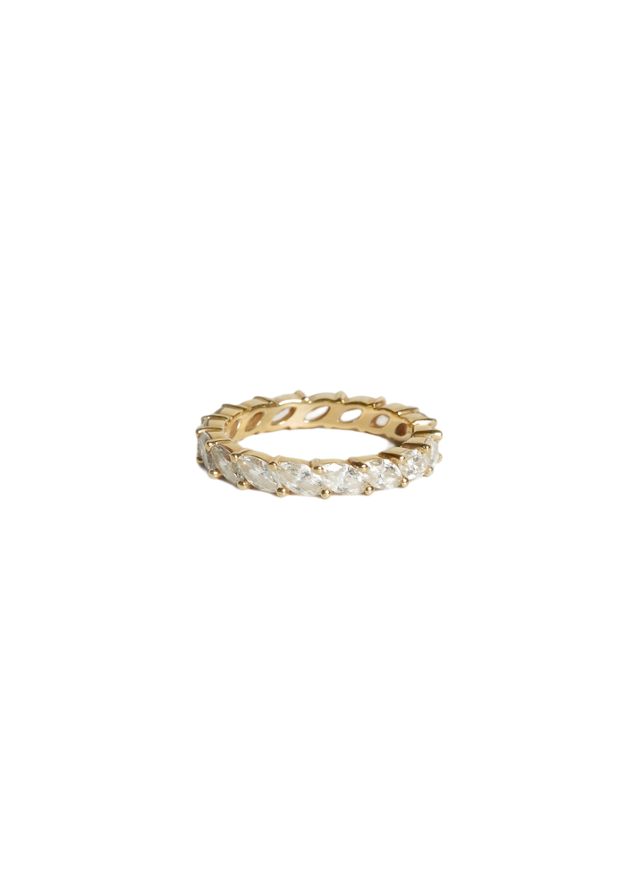 Marquise eternity ring diamond yellow gold