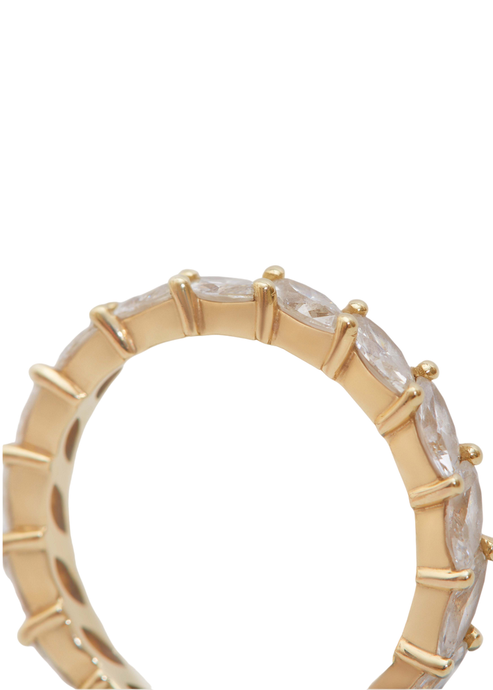 Marquise eternity ring diamond yellow gold