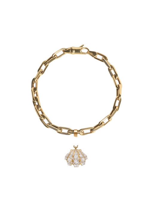 Pavé Diamond Shell Charm Bracelet photo
