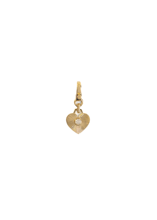 Petite diamond ribbed heart pendant photo