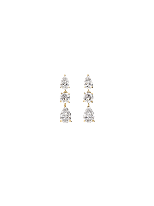 Third time's a charm drop earrings pear 2.7ctw diamond photo