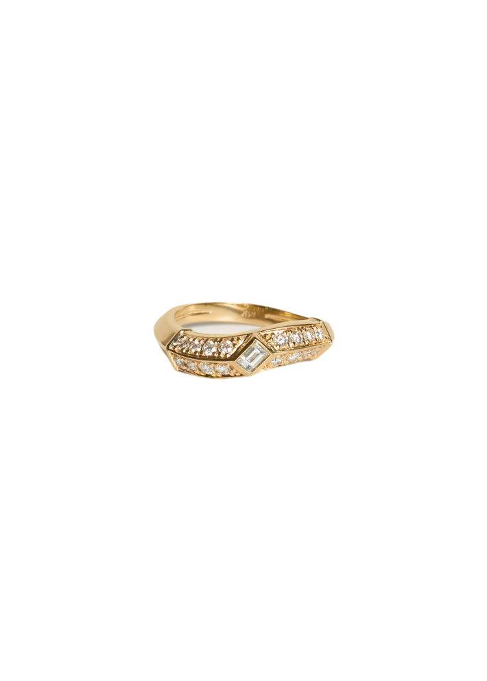 Franco curved ring diamond