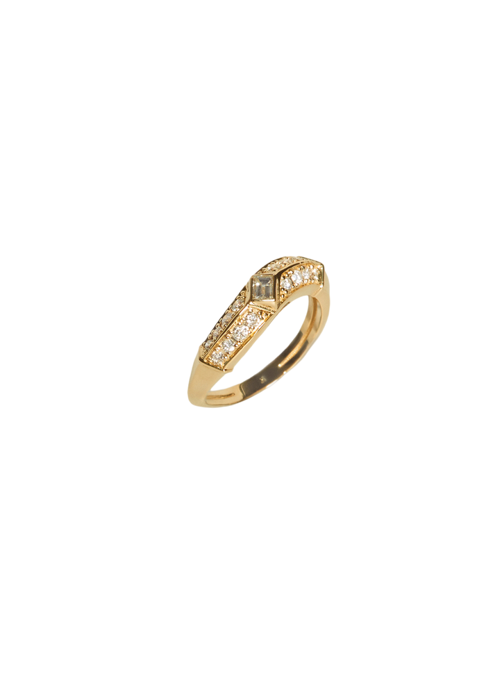 Franco curved ring diamond