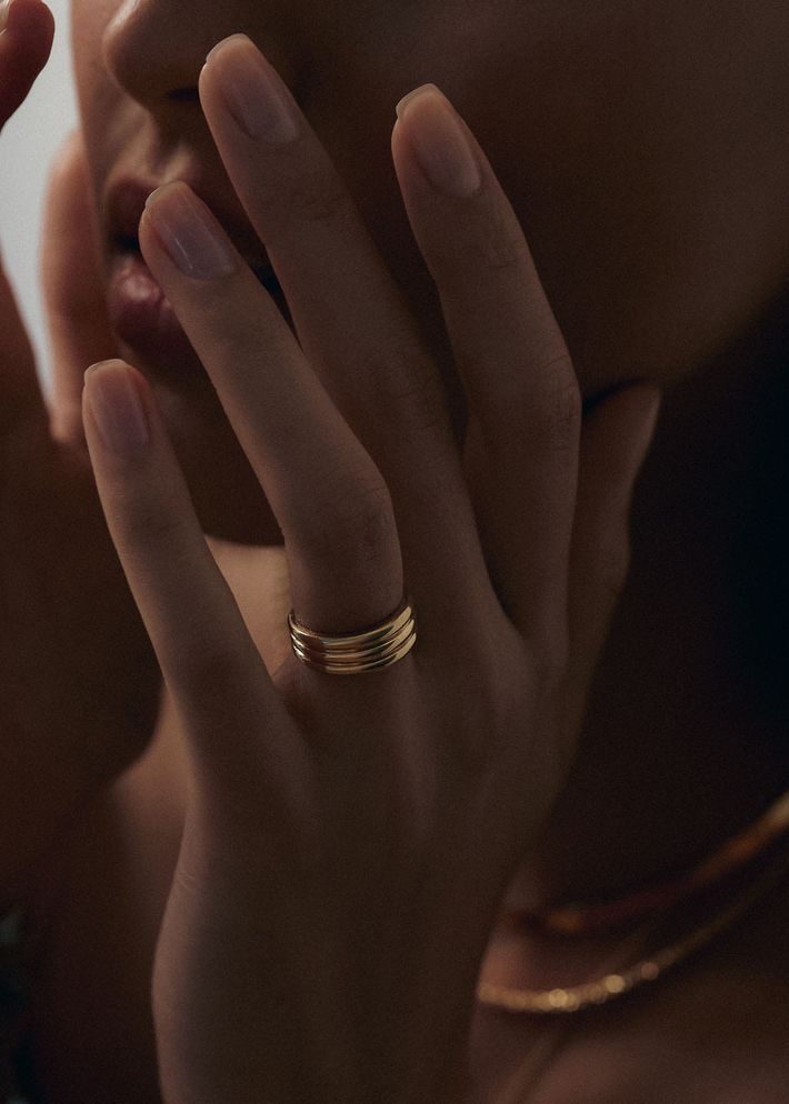 Françoise layered ellipse ring