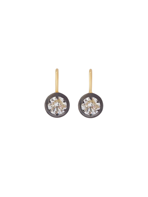 Rosette Black Rhodium Round Diamond Earrings photo