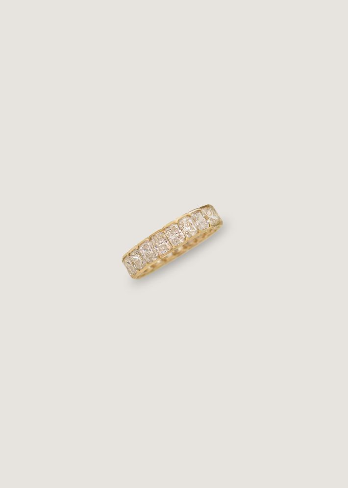 Jane radiant eternity ring diamond yellow gold