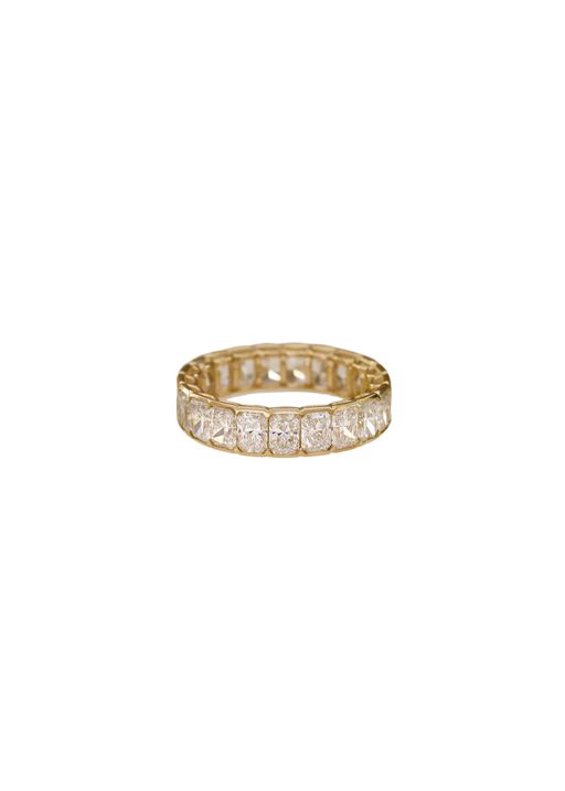 Jane radiant eternity ring diamond yellow gold photo