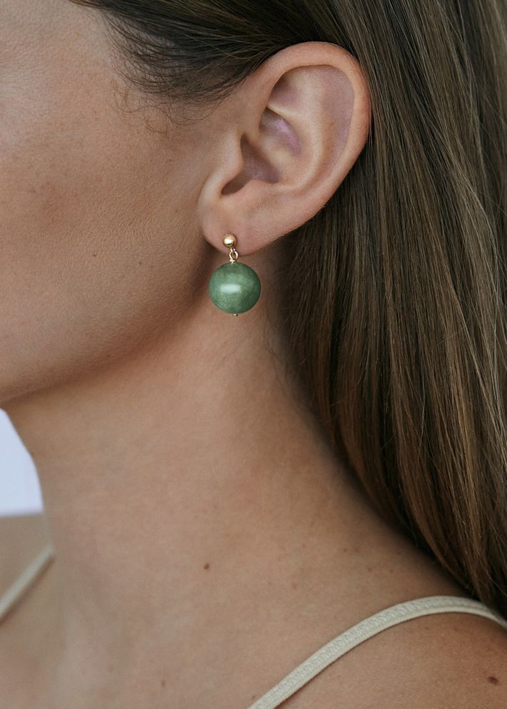 Celeste drop earrings green quartz