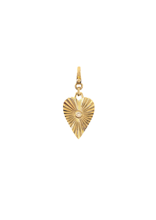 Ribbed heart pendant diamond photo