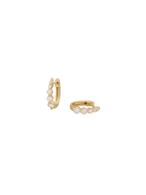 Graduated Huggie Earrings Diamond photo